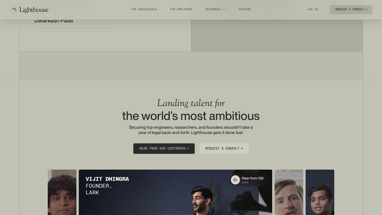 The talent side of the product, landing engineers and founders